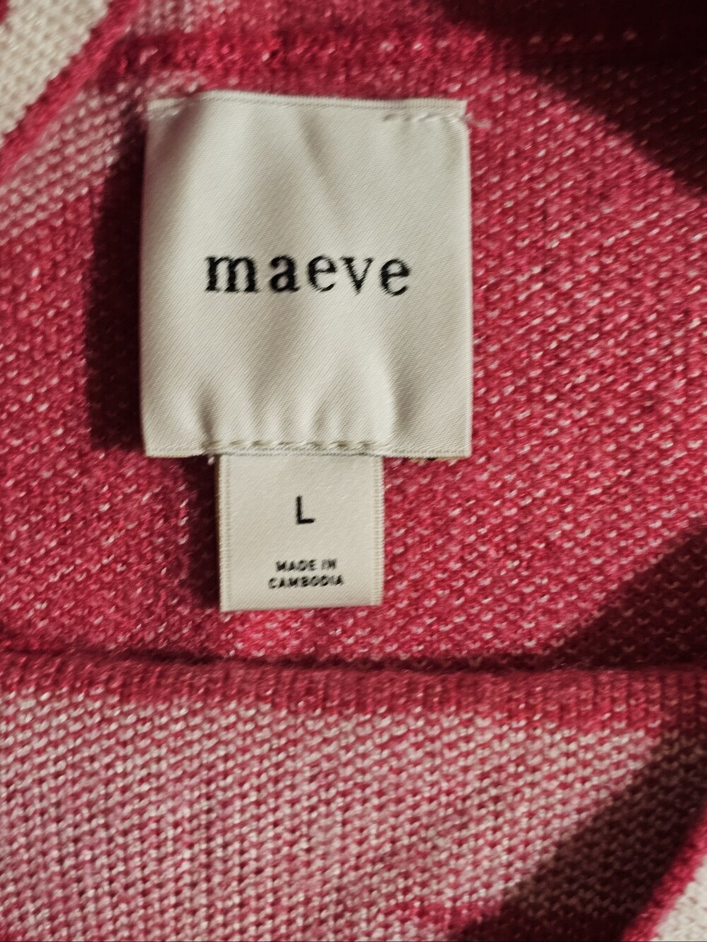 Maeve Carys Mock Neck Sweater L Pink Cream Abstract Anthropologie - Picture 6 of 11